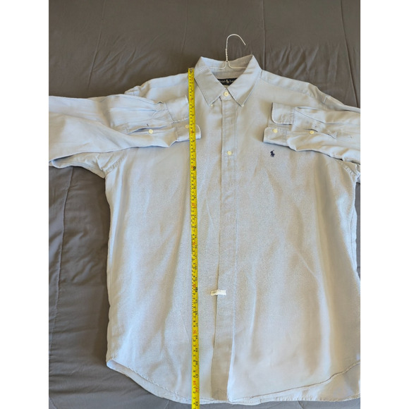 Ralph Lauren Blake Shirt Men L Blue Silk Linen Long Sleeve Button Down Old Money - Picture 5 of 5
